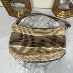 Brown & Tan Lina Knit Shoulder Purse